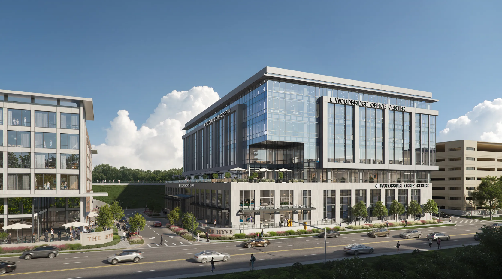 Mixed-use commercial architecture and urban building development