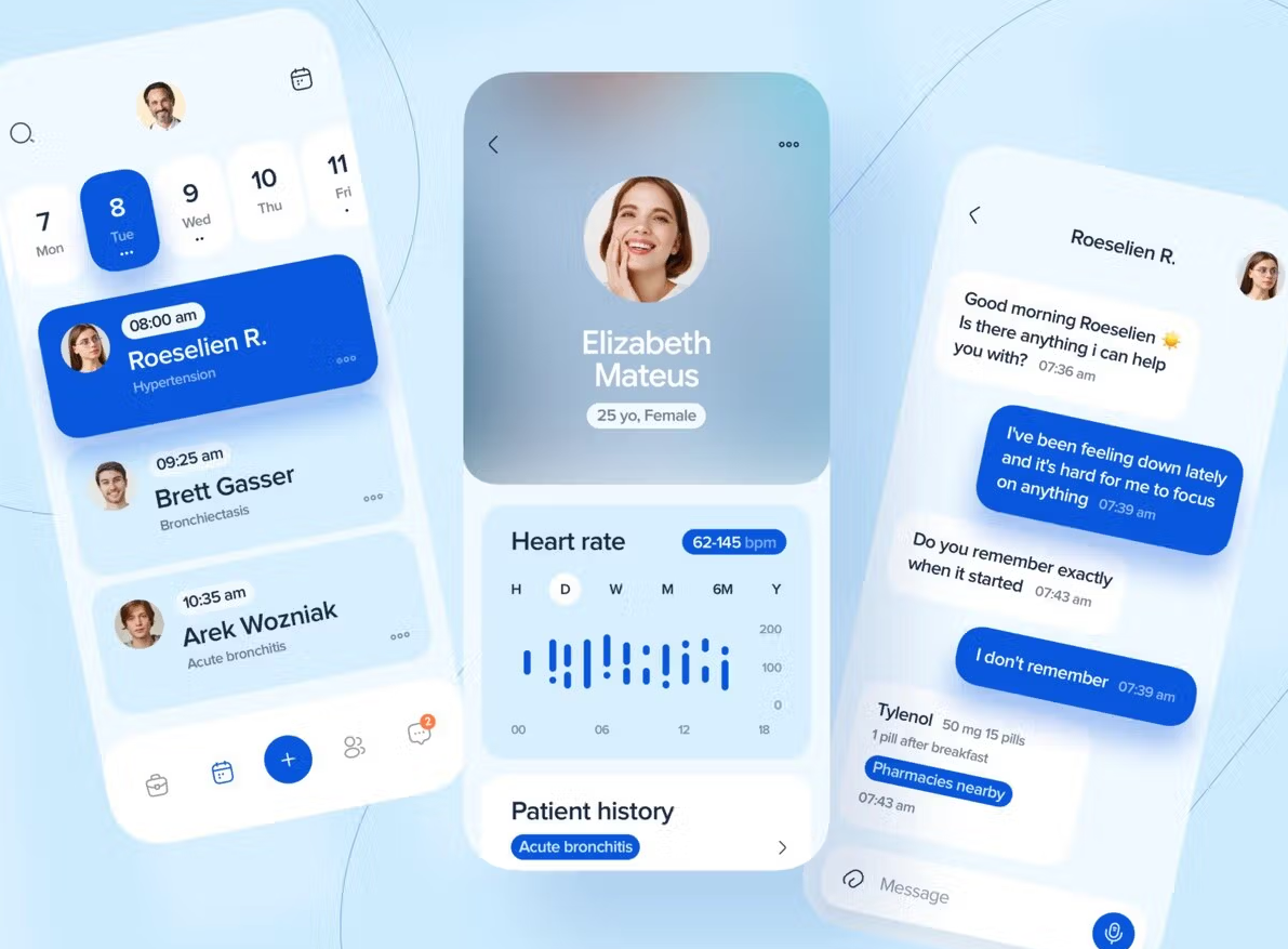 Healthcare professional using secure mobile clinical application